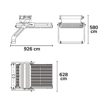 Preview: LED Flutlichtanlage LW 1.500W, 130x25°, 3 Module (Lichtpunkte), DALI dimmbar, warmweiß, IP66