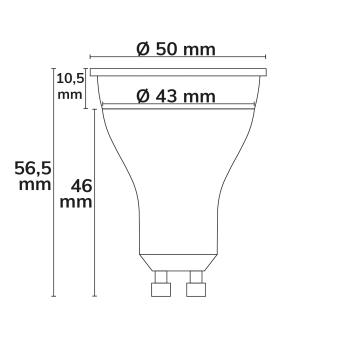 Preview: LED Spot SYS-GU10, rund, 5W, CRI90, 2700K, dimmbar (exkl. Cover, exkl. Einbaurahmen)