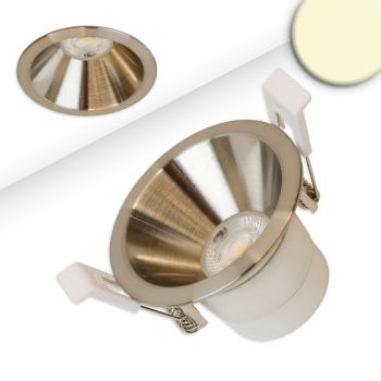 LED Einbaustrahler BACK60, nickel geb., rund, 5W, CRI90, 2700K, rückversetzt, UGR<12, dimmbar