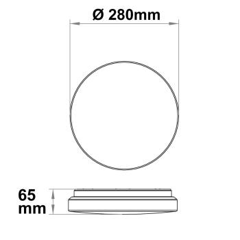 Preview: LED Deckenleuchte 13|18W mit HF-Sensor, weiß rund, DN280, IP64, 120lm/W, ColorSwitch 3000|4000|6000K