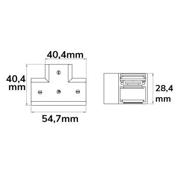 Preview: Track48 T-Schiene horizontal für Aufbauschiene flat, schwarz, nicht stromführend