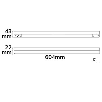 Preview: Track48 Linearleuchte 60cm weiß, 20W, 120°, 48V DC, 4000K, CRI90, prismatisch, Line+, DALI dimmbar
