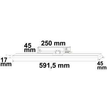 Preview: 3-PH Linearleuchte prismatisch, 60cm, 32W, weiß, 3000|3500|4000K, CRI90, dimmbar