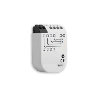 DALI Funktransmitter zur Initiierung von 4 Wirkbereichen am DALI Bus via 4 Push-Taster, Batt.Betrieb