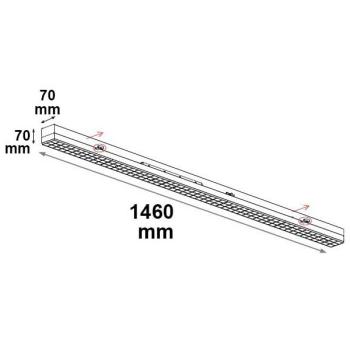 Preview: FastFix LED Linearsystem S Modul 1,5m 25-75W, 4000K, 180lm/W, 90°, DALI dimmbar mit Notlichtfunktion