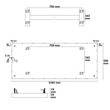 Preview: Infrarot-Panel BEST STANDARD, 500x1192mm, 580W