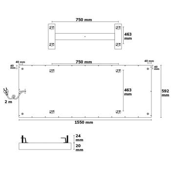 Preview: Infrarot-Panel BEST STANDARD 592x1500mm, 880W