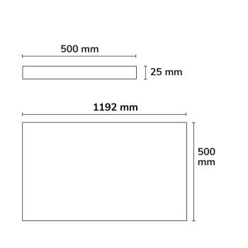 Preview: Akustikabsorber H25 für Leuchtenrahmen mit Innenformat 500x1192mm, schwarz