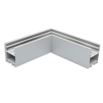 LAMP30V2 90° Eck, geschweißt, 120x120mm, silber pulverbeschichtet, exkl. Cover