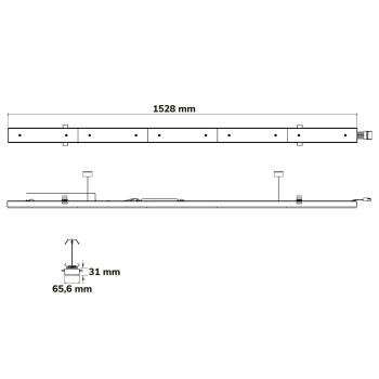 Preview: FastFix LED Linearsystem R XL Modul 1528mm 25-75W, 4000K, 60°, 180lm/W