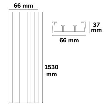 Preview: FastFix LED Linearsystem R XL Blindabdeckung für Balkenaufnahme, 1528mm, aus Polycarbonat