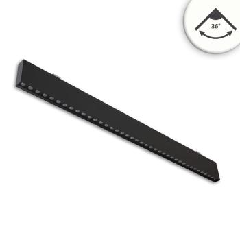 LED Hängeleuchte Raster UGR<19, 36°, 120cm, schwarz, 30W, 4000K, DALI dimmbar