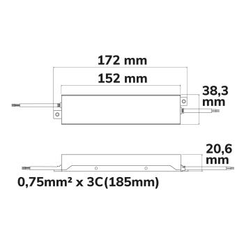 Preview: LED Trafo 48V/DC, 200W, IP67, ultraflach