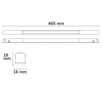 Preview: Track48 Leuchte Mini Linear, weiß, 42cm, 10W, prismatisch, 48V DC, 3000K, CRI90