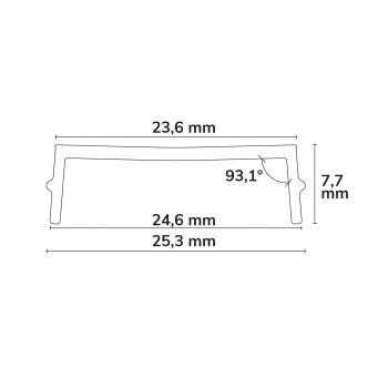Preview: COVER schwarz für Track48 Trockenbau-, Einbau- u. Aufbauschiene (H50), 200cm, 25% Transmission