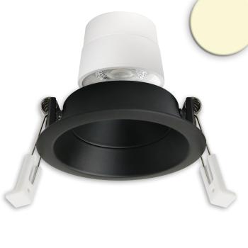LED Einbaustr. Back68, schwarz matt, rund, 5W, CRI90, 3000K, schwenkbar, rückvers., UGR<12, dimmbar