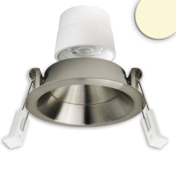 LED Einbaustr. Back68, nickel geb., rund, 5W, CRI90, 3000K, schwenkbar, rückvers., UGR<12, dimmbar