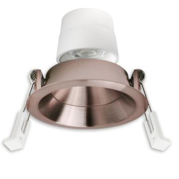 LED Einbaustr. Back68, rosegold, rund, 5W, CRI90, 3000K, schwenkbar, rückvers., UGR<12, dimmbar