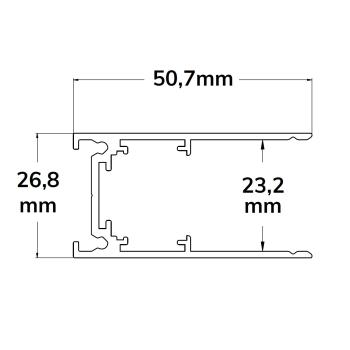 Preview: Track48 Aufbauschiene, weiß, 300cm, 4-polig, inkl. Endkappen und Schutzcover