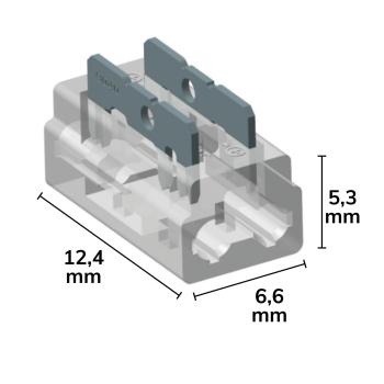 Preview: Kontakt-Verbinder Multi (max. 5A) K3-205 für 2-pol. IP20 Flexstripes mit Breite 5mm