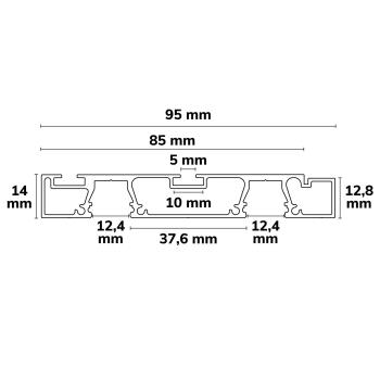 Preview: Gardinenprofil Curtain10 DOUBLE, schwarz RAL9005, 200cm