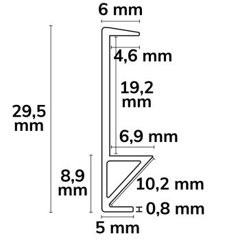 Preview: LED Regalkantenprofil FURNIT10 SHELF, 19mm, Aluminium, weiß, RAL9010