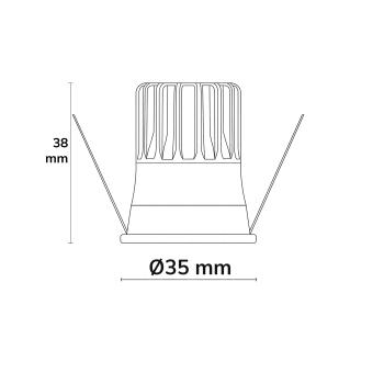 Preview: LED Einbaustrahler BACK32, weiß matt, rund, 5W, CRI90, 3000K, rückversetzt, Honeycomb, dimmbar