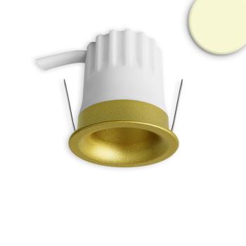LED Einbaustrahler BACK32, gold, rund, 5W, CRI90, 2700K, rückversetzt, Honeycomb, dimmbar