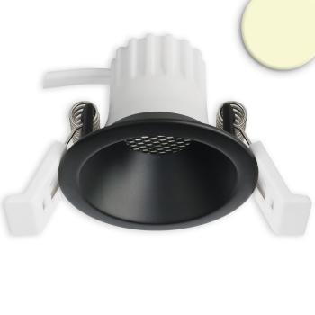 LED Einbaustrahler BACK45, schwarz matt, rund, 5W, CRI90, 3000K, rückversetzt, Honeycomb, dimmbar