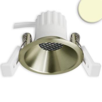 LED Einbaustrahler BACK45, messing geb., rund, 5W, CRI90, 3000K, rückversetzt, Honeycomb, dimmbar
