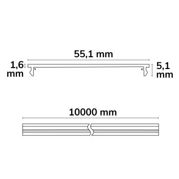 Preview: Prismatisches, gerolltes Cover 500cm UGR<19 2H|2H für LINKLINE50