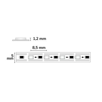 Preview: LED CRI927 MiniAMP Flexband, 24V DC, 7W, IP20, 2700K, 500cm, Kabel beids. + maleAMP, 120 LED/m