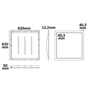 Preview: LED Panel Infinity Line 625 UGR<19 4H/8H, CRI80, 36W, ColorSwitch 3000|4000|6000K, Push/DALI dimmbar