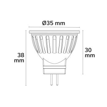Preview: MR11 24V LED Sunset 3.5W, 38°, CRI90, 2200-3000K Dimm-to-warm