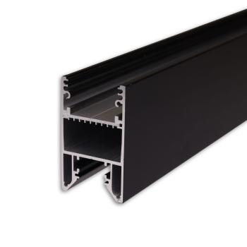 LED Leuchtenprofil HALON Aluminium schwarz RAL 9005, 300cm, Kühlstreifen schiebbar