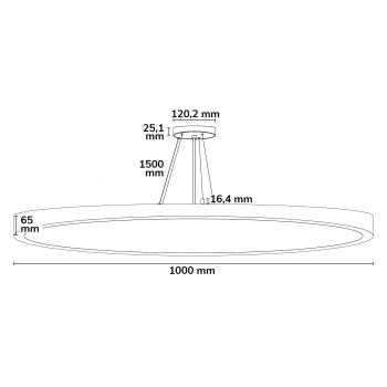 Preview: LED Hängeleuchte UGR<19 2H, weiß,  80W|100W, IP44, DN1000, ColorSwitch 2700|3000|4000K, dimmbar