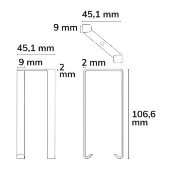 Preview: Montagebügel Z64 für Leuchtenprofil HALON zur Deckenanbau-Montage, 2 STK, silber