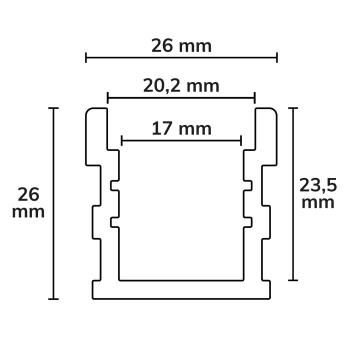 Preview: LED Profil GROUND-OUT16, befahrbar, Aluminium eloxiert, 200cm, inkl. Abdeckung opal