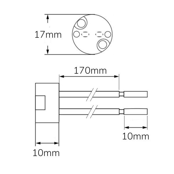 GU5.3 Keramik-Fassung für G4/MR16/MR11 Leuchtmittel, 12-24V