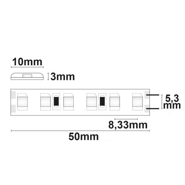 LED SIL845 Flexband, 24V DC, 9,6W, IP66, 4500K, 5m Rolle, 120 LED/m