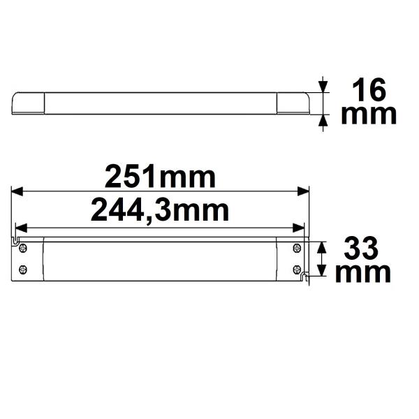 LED Trafo 12V/DC, 0-30W, SELV, ultraflach, schmal