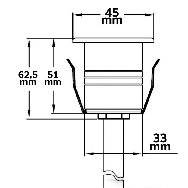LED Einbaustrahler, Edelstahl , 2W, 60°, IP67, 12V AC/DC, warmweiß