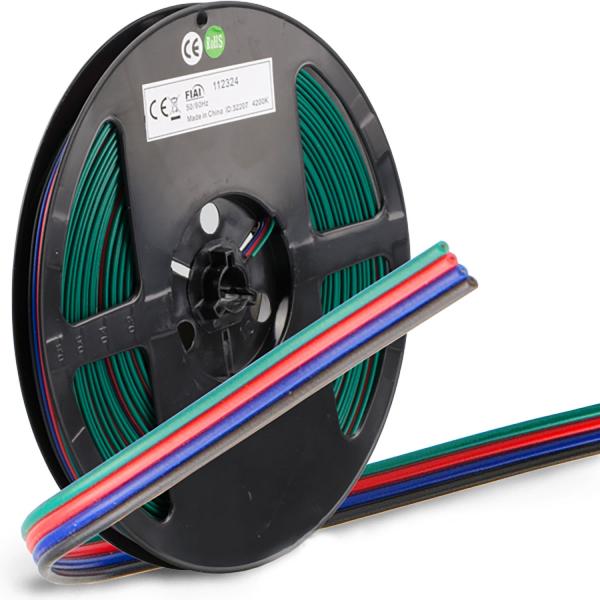 Kabel RGB 10m Rolle 4-polig 0,50mm² H03VH-H AWG20