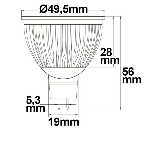 MR16 LED Strahler 6W Glas diffus, 120°, warmweiß