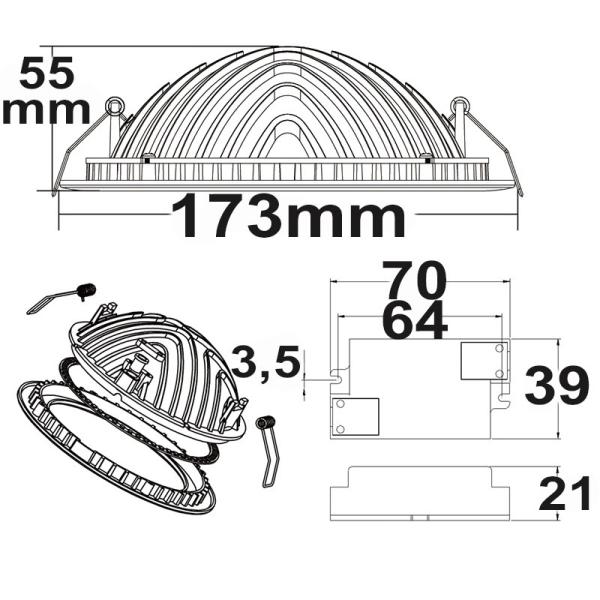 LED Downlight LUNA 18W, indirektes Licht, weiß, neutralweiß