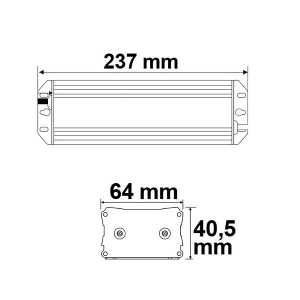 LED Trafo 12V/DC, 20-100W, IP65, dimmbar (Spannungssenke)