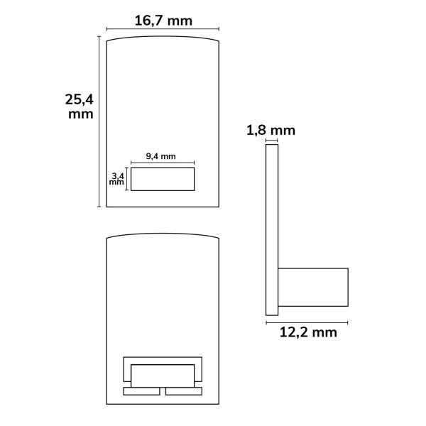 Endkappe EC17 für SURF12 RAIL inkl. COVER4, mit Kabelausgang, PVC, grauweiß