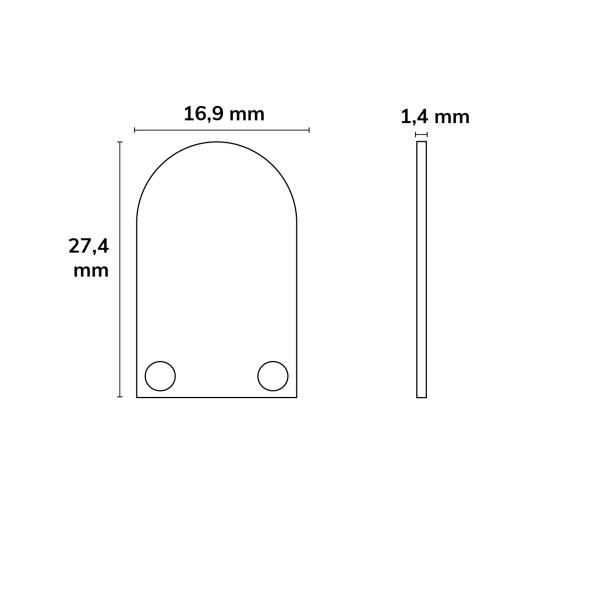 Endkappe EC21 für SURF12 RAIL inkl. COVER5 mit TUNNEL, Alu eloxiert