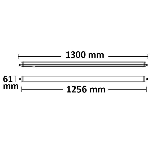 LED Linearleuchte 130cm, 36W, IP65, neutralweiß