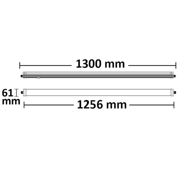 LED Linearleuchte 130cm, 36W, IP65, warmweiß